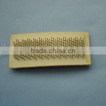 File brush with steel wire on plastic cloth