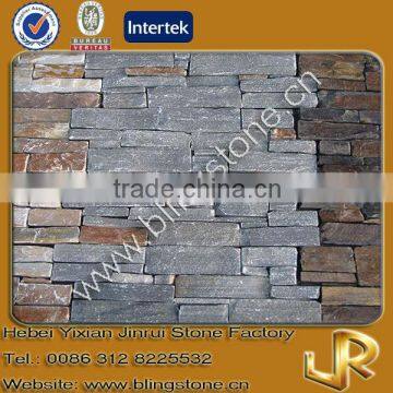 Grey slate stacked rough stone interior wall tiles