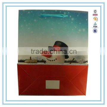 2015 new snowman printed art paper bag