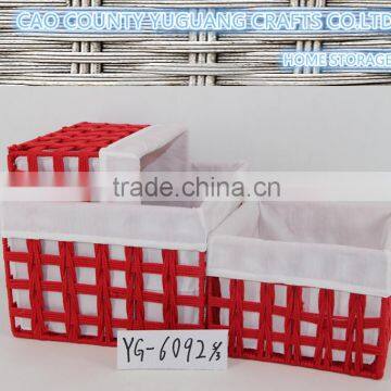 set of 3 cute cotton baskets with cotton lining wholesale