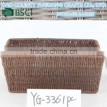 paper rope woven storage basket with metal frame