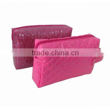 Wholesale quilting pu cosmetic makeup bag