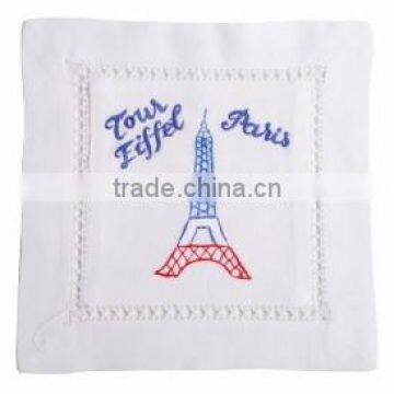 Hand embroidered lavender sachet/bag/pillow-Eiffel tower (design #42)
