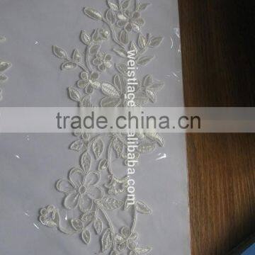 flower lace100% polyester ribbon embroidery for wedding dress and garment