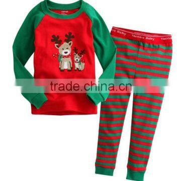 christmas kid pajamas, baby long sleeve pajamas with cartoon printing 02