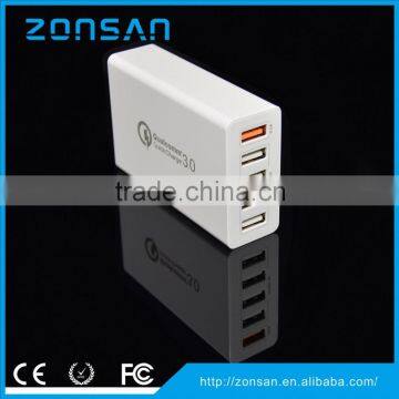 5-PORT USB Charger QC3.0 Quick Charger With CE, FCC, RoHS Certificates