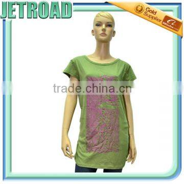 Women's Hip Long Blouse Cap Sleeves Ruffled Side Seam Designs for Fat Women photo-3