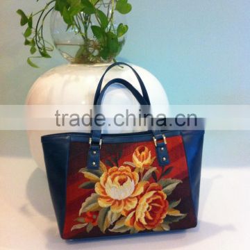 Embroidery flower ladies fancy bag models 2015