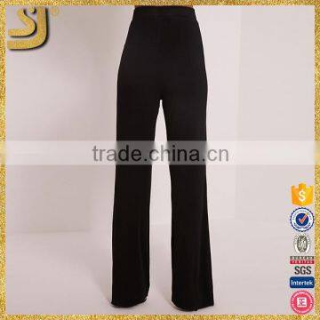 Custom Hot Sexy Slimming Women Stretch Pants, New Arrival Women Black Flared Trousers photo-5