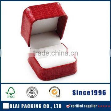 red fake crocodile ring box