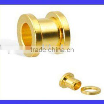 316L Body Jewelry Gold Flesh Tunnel