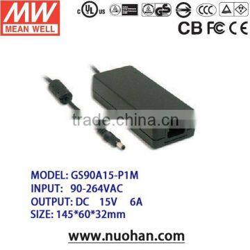 Meanwell 90W AC-DC Single Output Desktop ac to dc switching power supply/15v 6a switching power supply