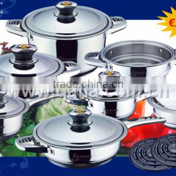 high quality 7 layers Russia popular 17pcs stainless steel cookware set cooking pots