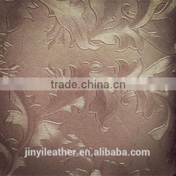 JRLW022 flower design pvc synthetic &artifical leather for wallpaper guangzhou china factory dirtect sell