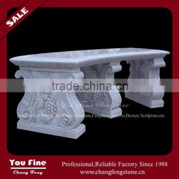 Hand Carved Decorative Modern Stone Garden Curved Bench Without Back