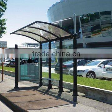 modern stainless steel advertising bus stop shelter