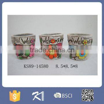 Colorful aniaml pattern stone flower pot