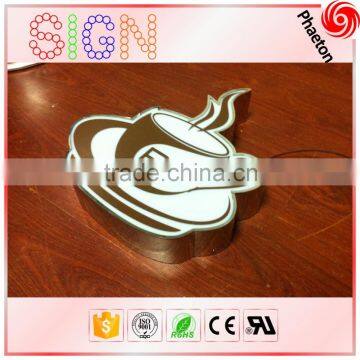 High quality waterproof led frontlit lighted coffee sign