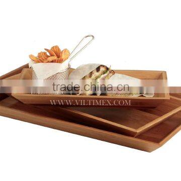 Eco-friendly bamboo tray use as a side table or serving tray.
