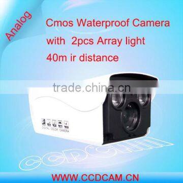 Analog CMOS 1000TVL Waterproof Camera with IR-Cut 2pcs Array light