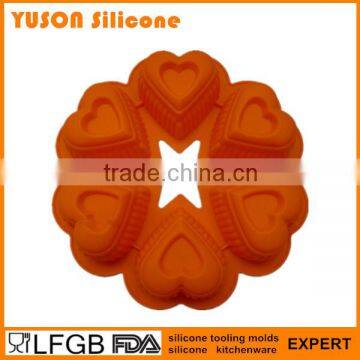 Seen on TV Flower Shaped Silicone Baking supplies cake pan for Love