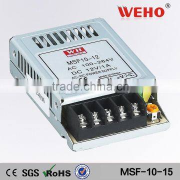 CE RoHS approved 2 years warranty 10w msf series 220v 15v 1a led ultrathin power supply