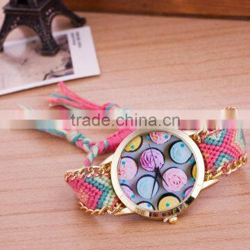 2016 Spring Braided Watch,rose Laides Watch Bracelet