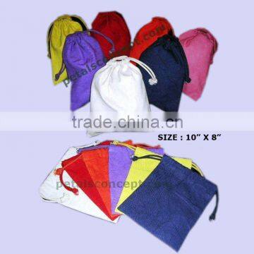 Cotton gift pouch with drawstring