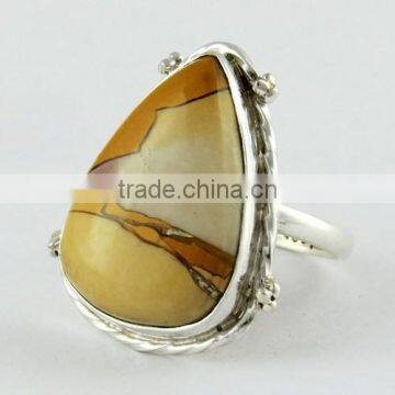 Dazzling Quality !! Bezel Setting Mookaite 925 Sterling Silver Ring, Indian Fashion Silver Jewellery, 925 Silver Jewellery photo-3