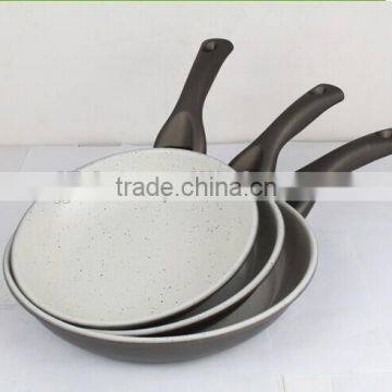 Forged Aluminum marble frying pan with soft touch handle and