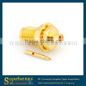 RP-SMA Solder Jack(male pin) bulkhead connector for .086" cable seller