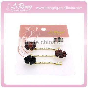 Lirong New Acrylic Hair Grips Fancy 4CM Bobby Pins Dark Tone Daisy Hair pins