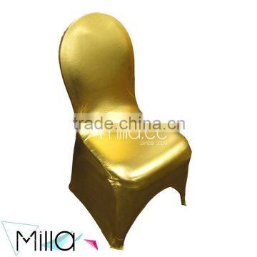 Hotel/Wedding/Banquet Supplies Gold Spandex Chair Cover with Front Arch Wholesale