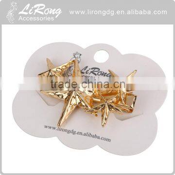 Hot sale fashion Five-pointed star Electroplating gold hair clip