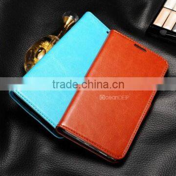 Portfolio style leather flip case for galaxy note 3 hot selling wallet case for 201r4 new trendy case