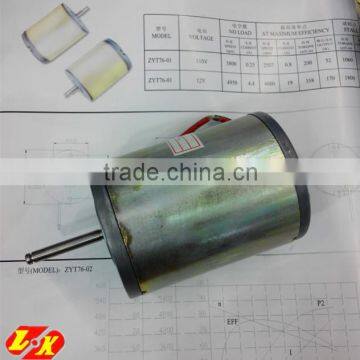 ZY76B 110V dc motor for pump CE UL Rohs PSE approved