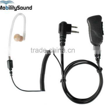 DMR PMR Walkie Talkie covert acoustic tube FBI Surveillance PTT headset earphone earpiece for Cassidian Hytera Motorola