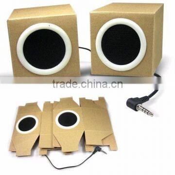OEM logo coated paper speaker paper foldable box speaker for promotion