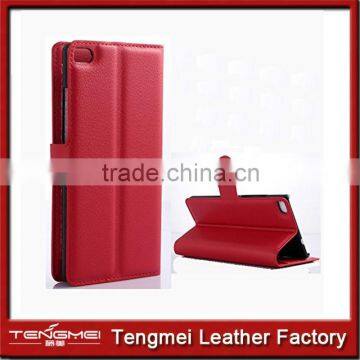 Red PU leather phone case for Huawei Ascend P8,flip wallet phone case for huawei p8 ,card slots phone case for huawei ascend P