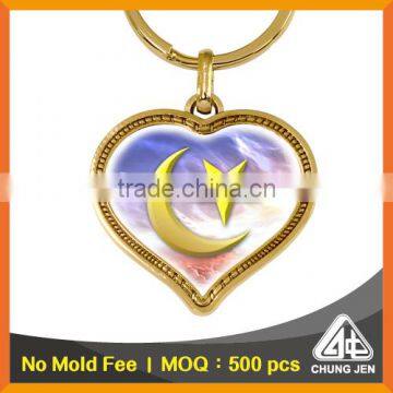 Free mould fee gold Saudi Arabia printing muslim keychain promotional