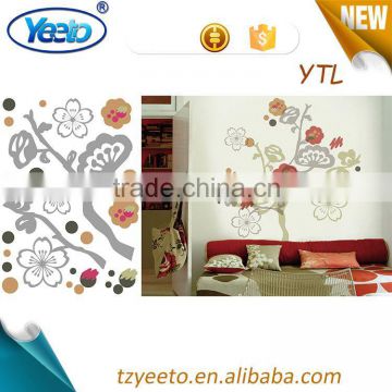 2015 3d layer wall sticker,strawberries wall decals,metal wall clock