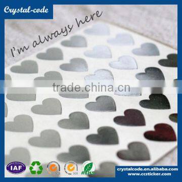 Thread woven stamping metallic heat transfer self adhesive silver foil sticker