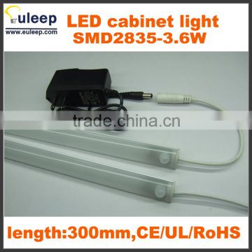 2700-3200K,CRI 70 Led shelf light ,Plastic Cover Led Cabinet Light with RF remote control switch,300mm