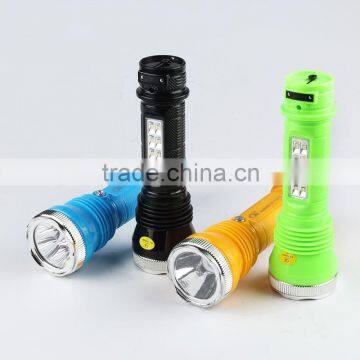 1W flash torch with 8 smd led side light lead-acid 700MAH hiking /running led rechargeable torch light 1916