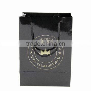 Coated Paper Printed Luxury Black With Logo Paper Bag