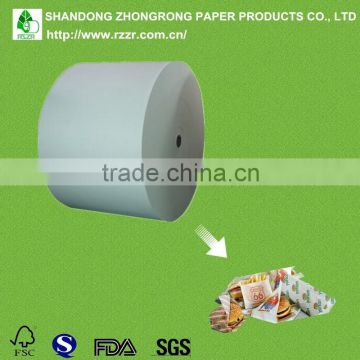 wholesale pe coated fast food packaging paper