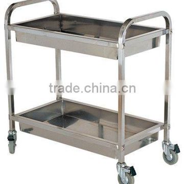 Preassembled stainless steel tableware collection cart