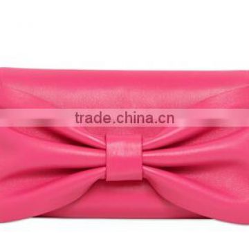 2014 stylish faux leather Evening Bow Clutch bag