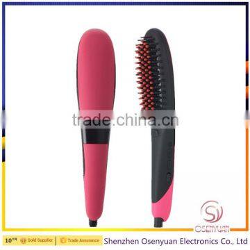 2016 New Arrived Fast Shipping Brush Ionic With LCD Hair Straightener Comb photo-6