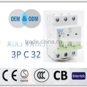 3p Electrical Circuit Breaker mcb miniature circuit breaker